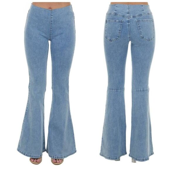 Listicle High Rise Flare Denim Jeggings Y2K Size Large - Picture 1 of 9